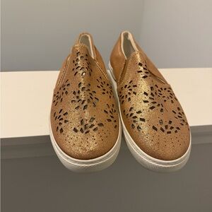 Jack Rogers Gold Glitter Slip-On Sneakers